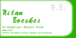 milan bocskei business card